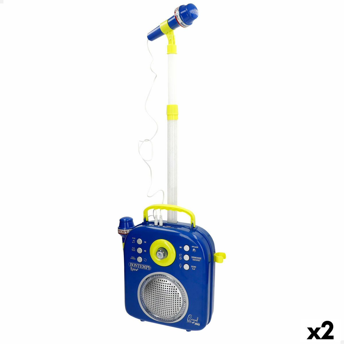 Lautsprecher mit Karaoke Mikrofon Bontempi 2 Stück Lautsprecher mit Karaoke Mikrofon Bontempi 2 Stück von Bontempi