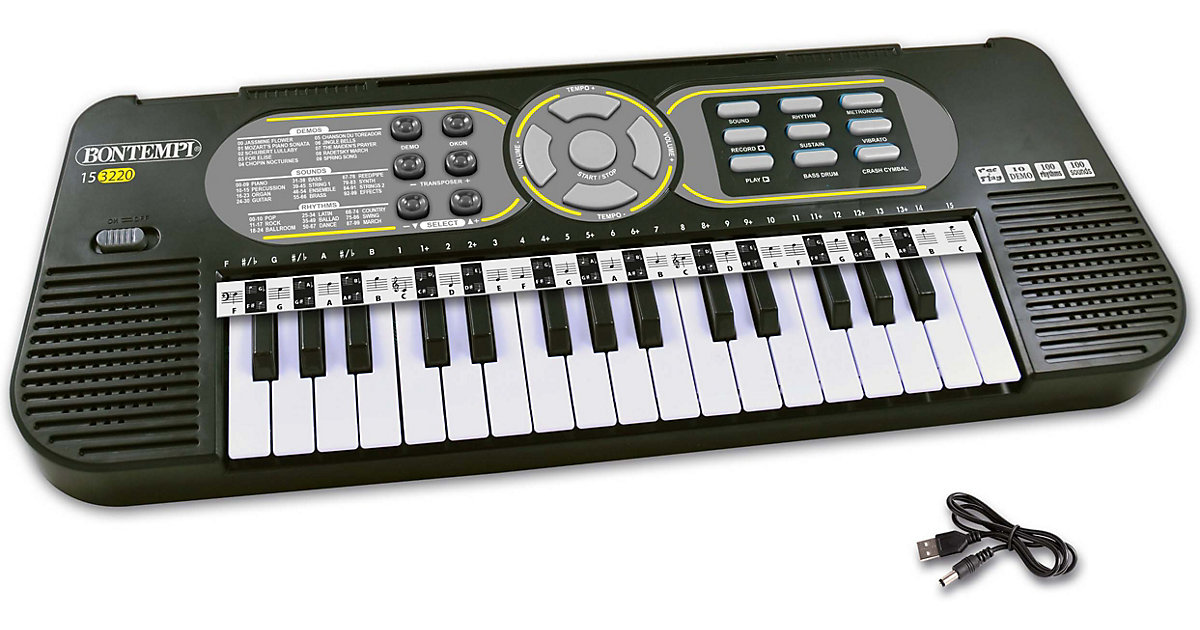 School Digitales Elektronik-Keyboard schwarz/grau von Bontempi