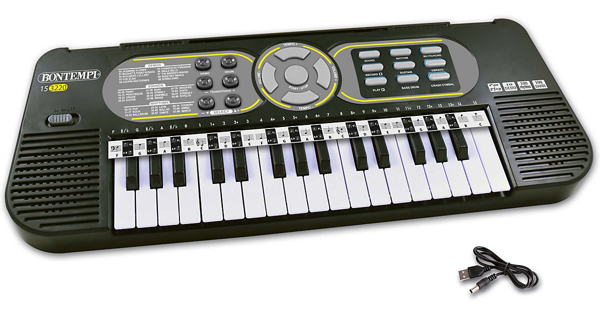 School Digitales Elektronik-Keyboard schwarz/grau School Digitales Elektronik-Keyboard schwarz/grau von Bontempi