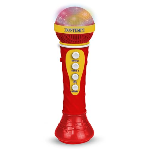 Bontempi | StarMic Karaoke - Mikrofon mit Lichteffekten für Aufführungen von Vera Star, Rot, 60x195x60 mm von Bontempi
