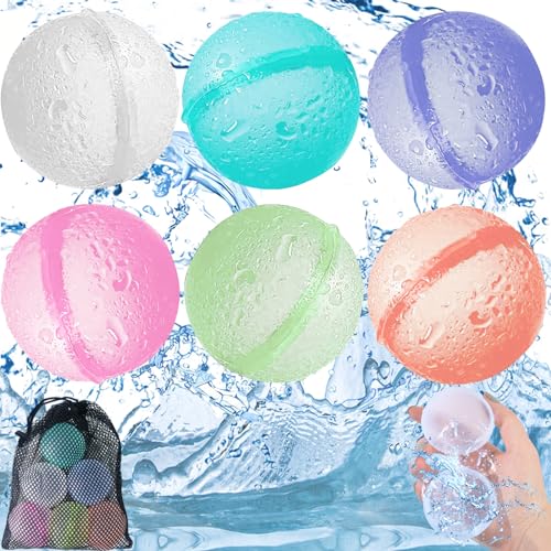 6 Stück Wasserbomben Wiederverwendbar,Wasserbomben,Reusable Wasserballons,Wiederverwendbare Wasserballons Silikon Wasserbombe,Sommerspaß-Wasserspielzeug Wasserbomben für Party,Wasserpark,Familienspiel 6 Stück Wasserbomben Wiederverwendbar,Wasserbomben,Reusable Wasserballons,Wiederverwendbare Wasserballons Silikon Wasserbombe,Sommerspaß-Wasserspielzeug Wasserbomben für Party,Wasserpark,Familienspiel von Booaee