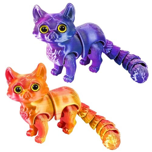 Booaee 3D Gedruckte Katze,2 Stück Flexible Katzen Fidget Toys Realistische Katzen Spielzeug Kinder Gefälschte 3D Gedruckte Katze Modell Katzenfigur Kinderspielzeug für Wohnzimmer Büro Dekorationen Booaee 3D Gedruckte Katze,2 Stück Flexible Katzen Fidget Toys Realistische Katzen Spielzeug Kinder Gefälschte 3D Gedruckte Katze Modell Katzenfigur Kinderspielzeug für Wohnzimmer Büro Dekorationen von Booaee