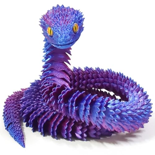 3D Gedruckte Schlange,64cm Flexible SchlangenFidget Toys Realistische Schlange Spielzeug Gefälschte 3D Gedruckte Kunststoff Schlangen Schlangenmodell Kinderspielzeug für Wohnzimmer Büro Dekorationen von Booaee