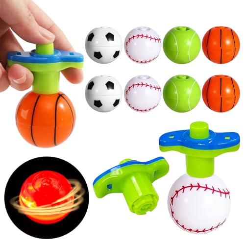 Kreisel für Kinder,8 Stück LED-Gyroskop mit Griffen Kindergeburtstag Mitgebsel Kreiselspielzeug Kreisel Leuchtspielzeug Spinner Spielzeug LED-Leuchtkreisel für Klassenzimmer-Belohnungen Give Aways von Booaee