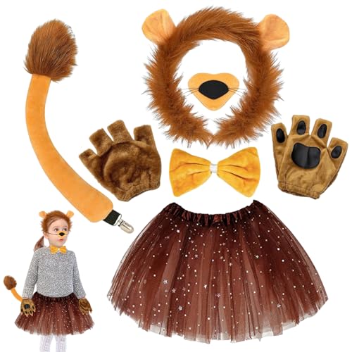 7-teiliges Löwenkostüm Kinder,Löwen-Kostüm-Set,Löwen Cosplay Kostüm Tierkostüm Kinder,Karneval Kostüm Kinder,Dschungel Kostüm Jungen Mädchen,Löweohren Stirnband Schwanz Tutu Nase fürKarneval Halloween 7-teiliges Löwenkostüm Kinder,Löwen-Kostüm-Set,Löwen Cosplay Kostüm Tierkostüm Kinder,Karneval Kostüm Kinder,Dschungel Kostüm Jungen Mädchen,Löweohren Stirnband Schwanz Tutu Nase fürKarneval Halloween von Booaee