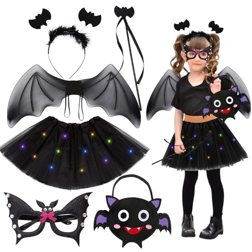 Fledermaus Kostüm Kinder, 6 Stück Karneval Kostüm Kinder Mädchen, Fledermauskostüm Mädchen, Fledermaus Flügel Kostüm, Hexenkostüm Kinder für Cosplay Party Karneval Fasching Geschenktüte Fledermaus Fledermaus Kostüm Kinder, 6 Stück Karneval Kostüm Kinder Mädchen, Fledermauskostüm Mädchen, Fledermaus Flügel Kostüm, Hexenkostüm Kinder für Cosplay Party Karneval Fasching Geschenktüte Fledermaus von Booaee