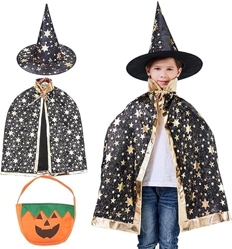 Halloween Kostüm Hexenkostüm Kinder, Halloween-Hexenumhang, Hexen Hut Kinder Kürbis Candy Bag Halloween Kostüm Hexe, Halloween Umhang Kinder Halloween Kinder Hexenumhang Kind für Mädchen Cosplay party Halloween Kostüm Hexenkostüm Kinder, Halloween-Hexenumhang, Hexen Hut Kinder Kürbis Candy Bag Halloween Kostüm Hexe, Halloween Umhang Kinder Halloween Kinder Hexenumhang Kind für Mädchen Cosplay party von Booaee