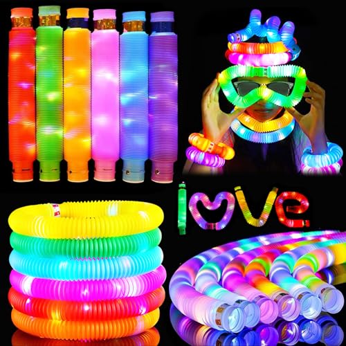 LED Pop Tubes, 12 Stück LED Leuchtstäbe Knicklichter Kinder, Knicklichter Party Set LED Pop Tubes Fidget Toys Knicklichter Party Deko, LED Spielzeug Mitgebsel Kindergeburtstag ab 4 5 6 7 8 9 10 Jahre LED Pop Tubes, 12 Stück LED Leuchtstäbe Knicklichter Kinder, Knicklichter Party Set LED Pop Tubes Fidget Toys Knicklichter Party Deko, LED Spielzeug Mitgebsel Kindergeburtstag ab 4 5 6 7 8 9 10 Jahre von Booaee