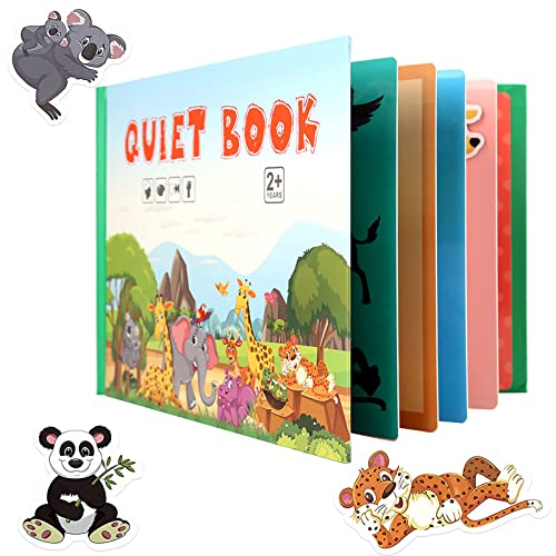 Montessori Quiet Book, Interactive Busy Book, Quiet Book Ruhiges Buch Montessori for Toddlers Puzzle Buch Pädagogisches Spielzeug, Kinder Vorschule Rätselbuch Spielzeugbuch für Kinder ab 2 3 4 Jahre von Booaee