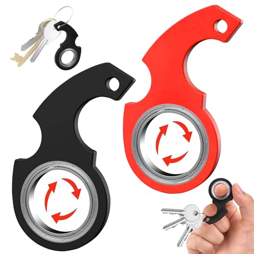 2 PCS Fidget Key Spinner Toys Schlüsselanhänger, Keychain Fidget Spinner-Schlüsselanhänger Spinner Ring Sensorisches Fidgets Toys, Neuartiges Schlüsselanhänger Key Spinner Finger Spinner von Booaee