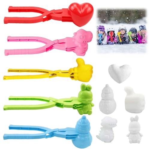 Schneeballzange, 5 Stück Schneeball Former, Schlitten Kinder Winter Schneespielzeug Schneeball Former Maker Spielen Sie Mit Schneespielzeug Snow Ball Toy, für Kinder Jungen Mädchen Sommer Winter Spaß Schneeballzange, 5 Stück Schneeball Former, Schlitten Kinder Winter Schneespielzeug Schneeball Former Maker Spielen Sie Mit Schneespielzeug Snow Ball Toy, für Kinder Jungen Mädchen Sommer Winter Spaß von Booaee