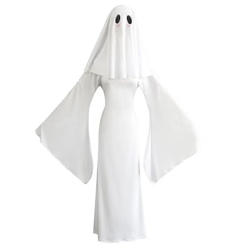 Boodtag 2-teiliges Halloween-Kostüm für Damen, elegant, Maxi, rückenfrei, mit gruseliger Kopfbedeckung für Bühne, Spukhaus, Rollenspiele Boodtag 2-teiliges Halloween-Kostüm für Damen, elegant, Maxi, rückenfrei, mit gruseliger Kopfbedeckung für Bühne, Spukhaus, Rollenspiele von Boodtag