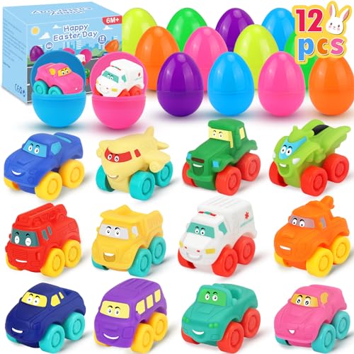 12 vorgefüllte Ostereier mit weichem Gummi, Baby-Spielzeugautos, Badespielzeug, Fahrzeuge, Osterkorbfüller, Ostereier, Füllstoffe, Jagd, Partygeschenke, Ostergeschenke für Jungen, Mädchen, Kleinkinder 12 vorgefüllte Ostereier mit weichem Gummi, Baby-Spielzeugautos, Badespielzeug, Fahrzeuge, Osterkorbfüller, Ostereier, Füllstoffe, Jagd, Partygeschenke, Ostergeschenke für Jungen, Mädchen, Kleinkinder von Boogem