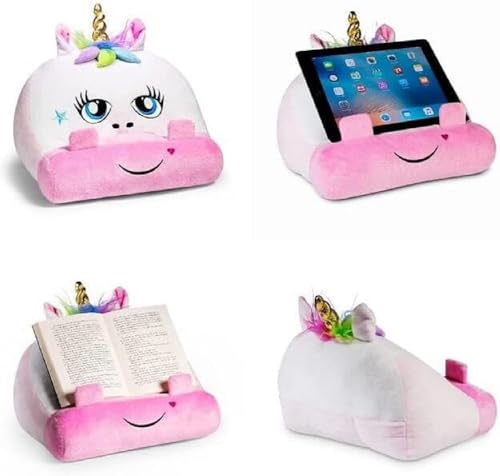 Bookmonster Einhorn | Lesekissen für Bücher und Tablets | Buchständer | Tablethalter | Lesehillfe | Deutsche Ausgabe: Kuschelig und formstabil - mit Seitenhalter und Tasche von Bookchair Vertrieb