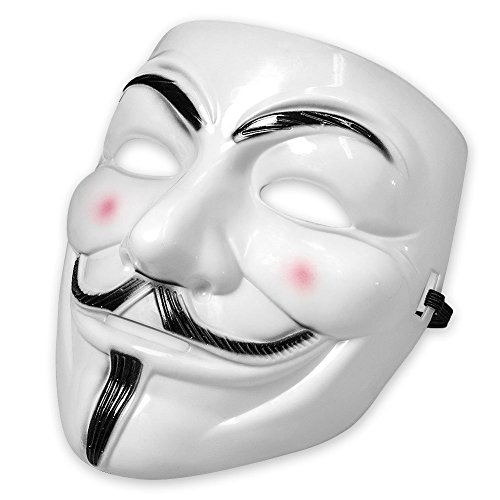 Boolavard 2023 Neue V für Rache Maske mit Eyeliner Narice Anonymous Guy Fawkes Phantasie Erwachsene Kostüm Zubehör Halloween Maske von Boolavard