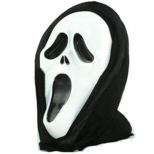 Boolavard Ghost Screaming Maske mit Leichentuch Halloween Party Horrorfilm Kostüm Scary Black Evil von Boolavard