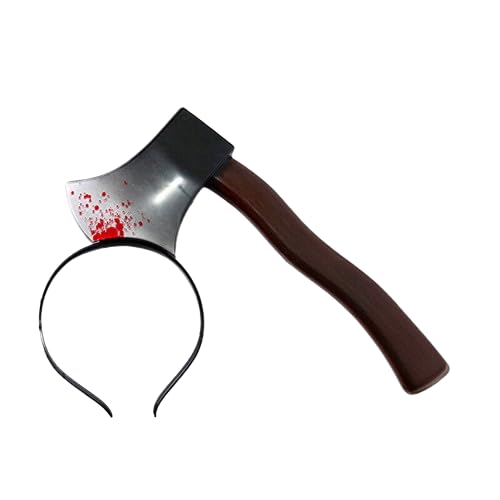 Boolavard Halloween Haarreifen Horror Blut Fake Axt Sägen Messer Gothic Stirnband Prop Dekor (Axt) von Boolavard
