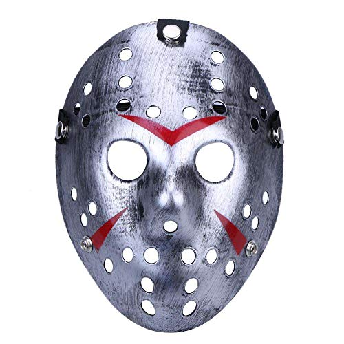 Boolavard Horror Mask Halloween-Kostüm Hockeymaske Party Cosplay Requisiten Maske (Silber) von Boolavard