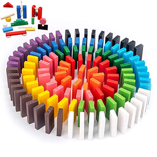 Boosns Domino 240+12teilig, Mehrfarbig Holzbaustein Spielzeug von Boosns