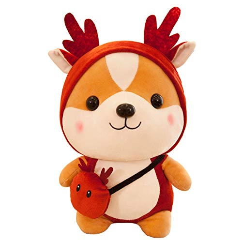 Boosns Plüsch Eichhörnchen Spielzeug Kreativ trägt einen Dinosaurier/Elch/Biene/Einhorn Gefüllte Plüsch Eichhörnchen Puppe Spielzeug (Elch, 25cm) von Boosns