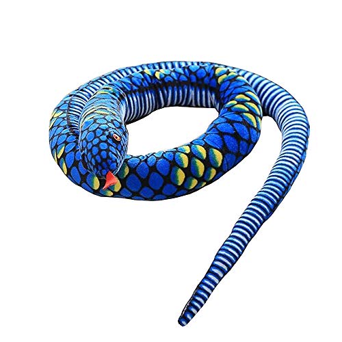 Boosns Plüsch Python Tier Spielzeug Schlange super weich Große Flauschige Kuschelschlange 114” / 290cm (Blau) von Boosns