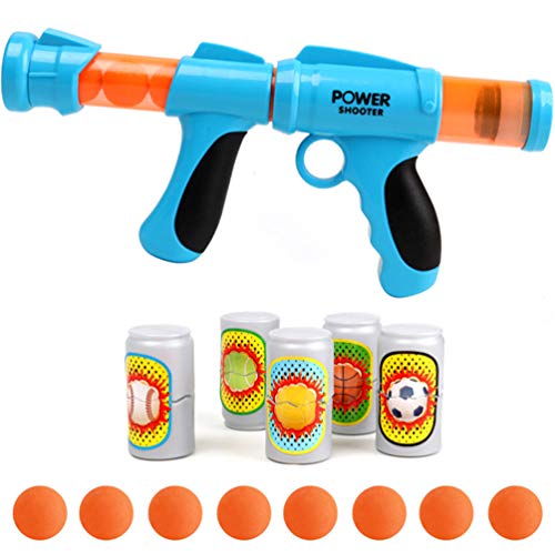 Boosns Schießen Spiel Spielzeugset Spielzeug Blaster Popper Gun mit 8 Schaumkugeln Und 5 Flaschenziele von Boosns