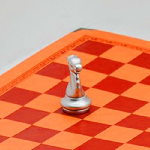 Booso 33 cm Schachbrett Aus Leder, Einzigartiges Design, Tragbares Brettspielzubehör, Eckenschützer Aus Metall, Orange Booso 33 cm Schachbrett Aus Leder, Einzigartiges Design, Tragbares Brettspielzubehör, Eckenschützer Aus Metall, Orange von Booso