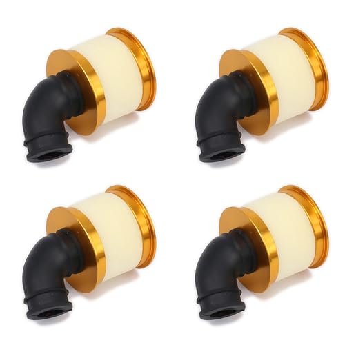Booso 4X Luftfilter Schwamm Open Alloy Aluminium 04104 für 1/10 RC Hobby Modell Nitro Car, Gold von Booso