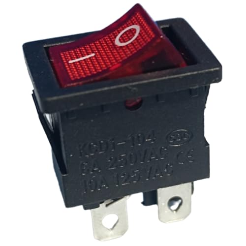 Booso KCD1 Boot Wippschalter 6A/250V 10A/125V AC mit Rotem Lichtschalter 4-Polig EIN/Aus von Booso