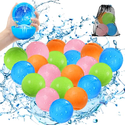 Wiederverwendbare Wasserbomben, Wasserballons mit Selbstschließende, Schnell befüllbare Funktion für Kinder Erwachsene, Wasserspiele, Strandspiele, Pool spiele von Bopicokok