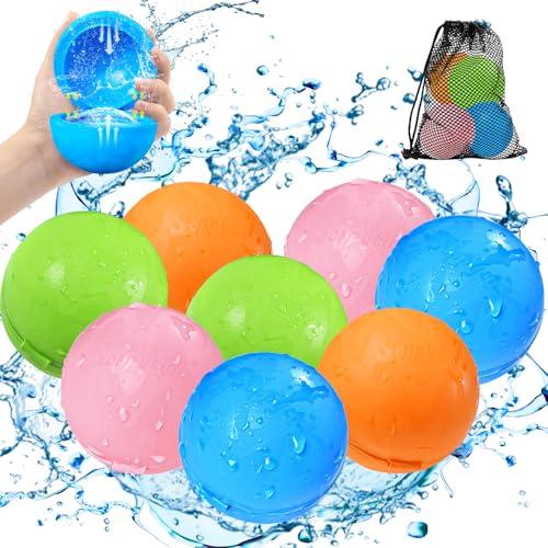 Wiederverwendbare Wasserbomben, Wasserballons mit Selbstschließende, Schnell befüllbare Funktion für Kinder Erwachsene, Wasserspiele, Strandspiele, Pool spiele von Bopicokok