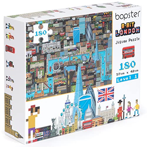 Puzzle Kinder/Puzzle London 180 Teile Retro-Gaming im 8-Bit-Stil London Puzzle ab 5 / Puzzle ab 6 + Jigsaw Puzzle mit 100% Recycelte Karton von bopster von Bopster
