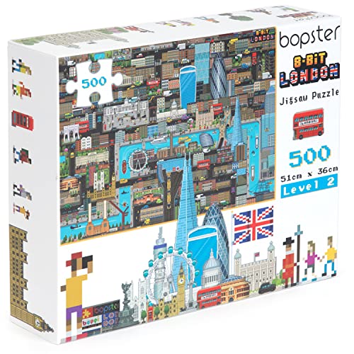 Puzzle 500 Teile/Puzzle Erwachsene und Kinder - Retro-Gaming im 8-Bit-Stil London Puzzle 500 Teile Erwachsene und Kinder mit 100% Recycelte Karton von bopster von Bopster