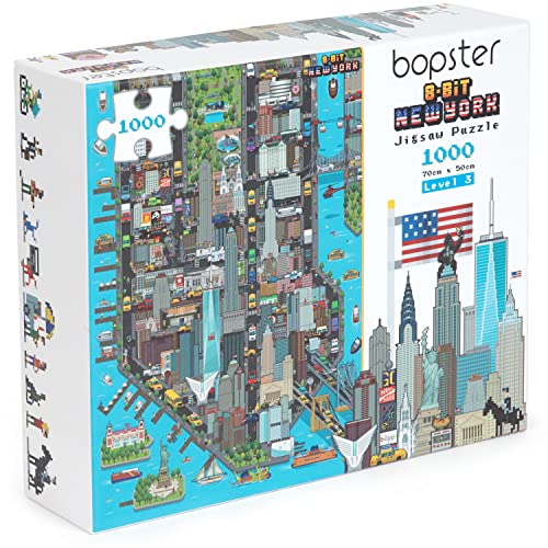 Puzzle Erwachsene/Puzzle 1000 Teile New York - Retro-Gaming im 8-Bit-Stil New York Puzzle für Erwachsene und Kinder mit 100% Recycelte Karton - von bopster von Bopster