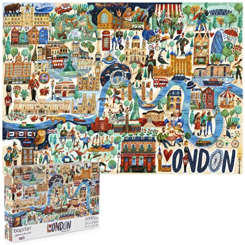 Puzzle 1000 Teile London - Illustrierte Karte von London Puzzel für Erwachsene - 100% Recycelten Kartons Jigsaw Puzzle Erwachsene und Kinder - Familienspaß von bopster von Bopster