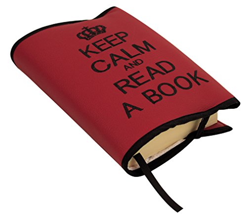 Borda y más Kalender, Notizbuch und Buchhülle, Buchumschlag oder Schutzhülle für Bücher und Tagebücher auf Öko-Leder. Keep Calm. Verfügbar in mehrere Farbene. (Rot/Schwarz) von Borda y más