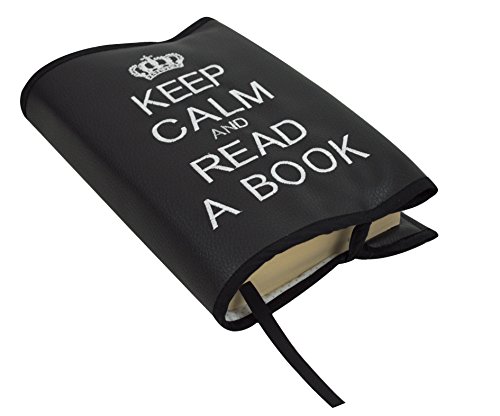 Borda y más Kalender, Notizbuch und Buchhülle, Buchumschlag oder Schutzhülle für Bücher und Tagebücher auf Öko-Leder. Keep Calm. Verfügbar in mehrere Farbene. (Schwarz/Weiß) von Borda y más