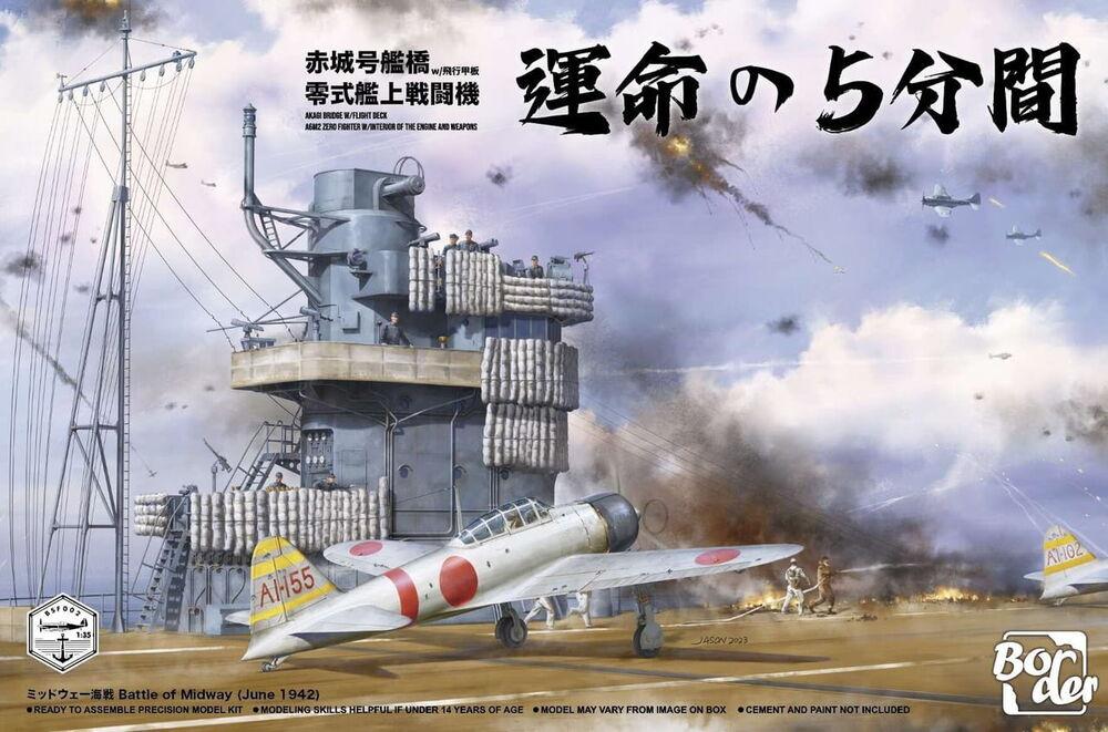 Akagi Bridge w/ Flight Deck and A6M2 Zero Fighter w/Interior of The Engine and Weapons von Border Model