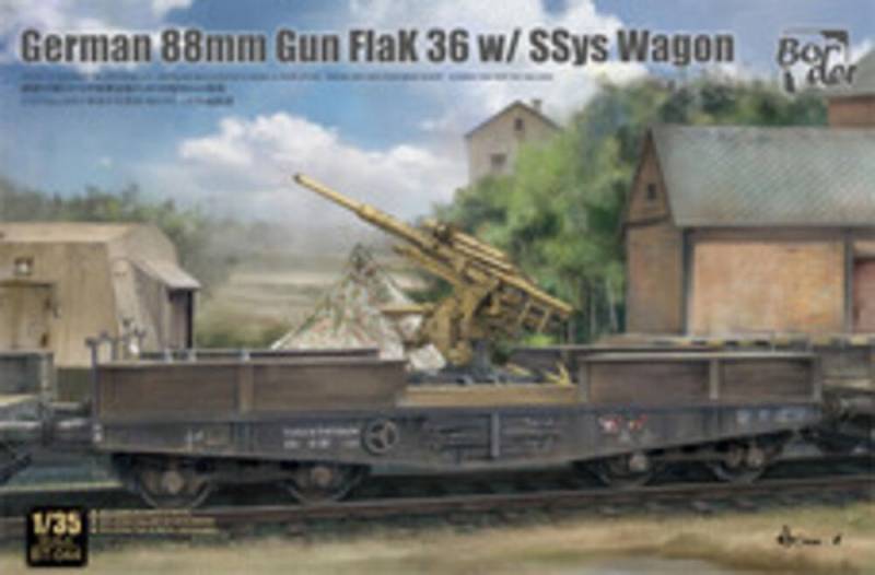 German 88 mm Gun FlaK 36 w/ SSys Wagon von Border Model