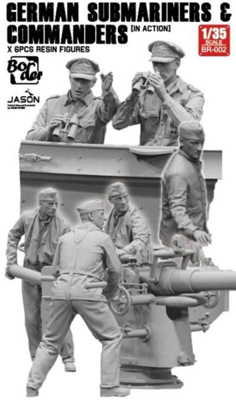 German Submarines & Commanders Set of 6 Resin Figures von Border Model