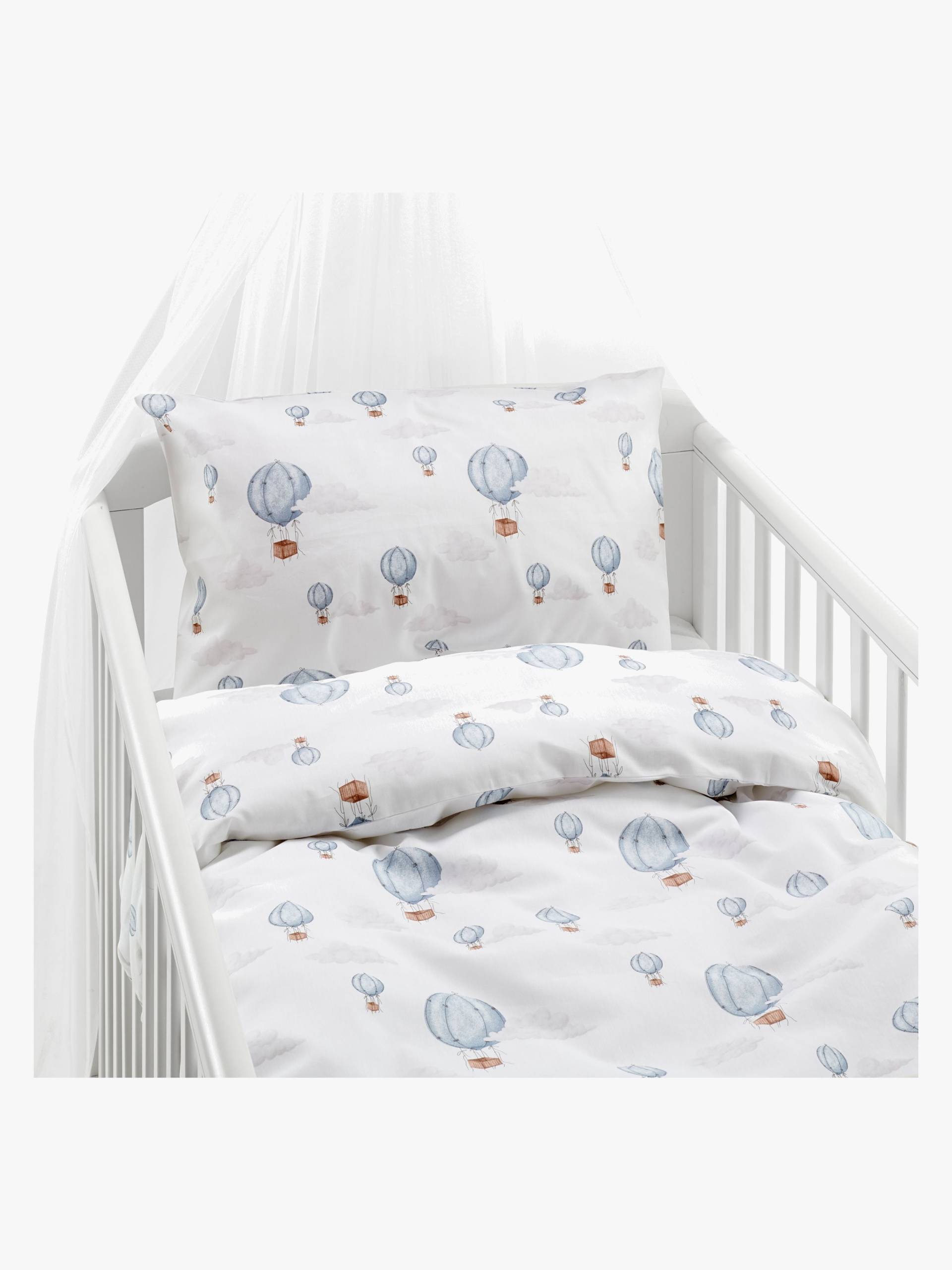 Borganäs Bettwäsche Babybett Ballon 2-teilig 100x130 cm, Blau von Borganäs