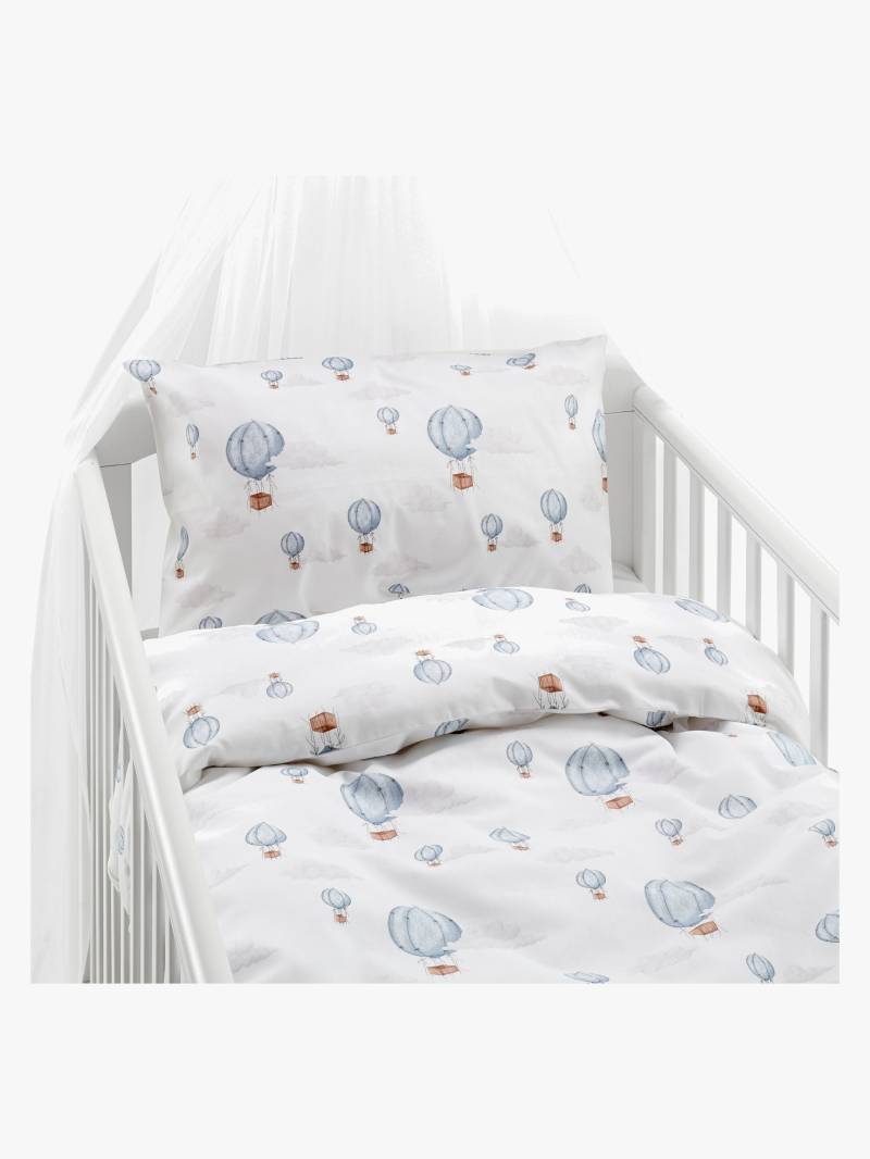 Borganäs Bettwäsche Babybett Ballon 2-teilig 100x130 cm, Blau von Borganäs