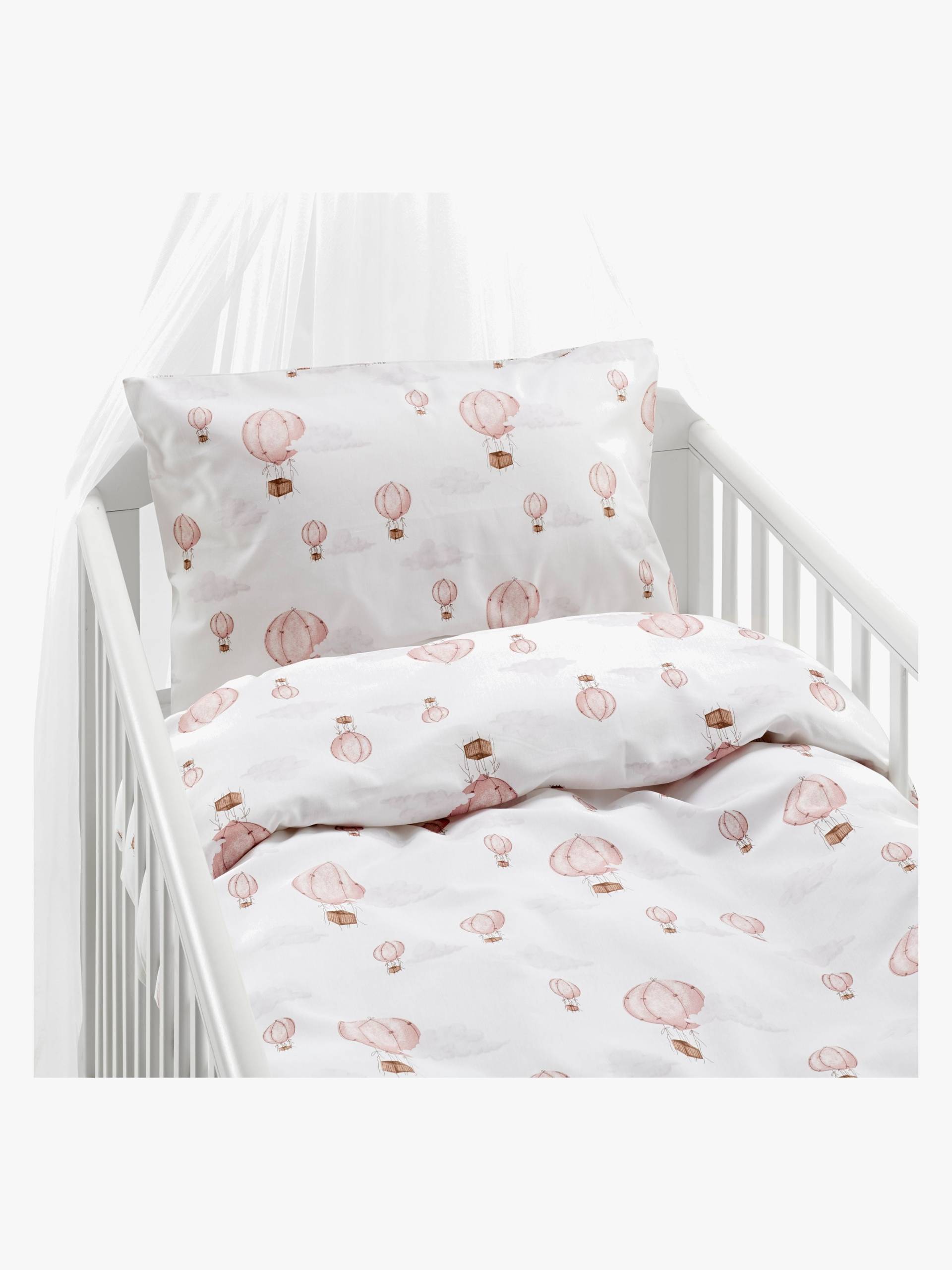Borganäs Bettwäsche Babybett Ballon 2-teilig 100x130 cm, Rosa von Borganäs