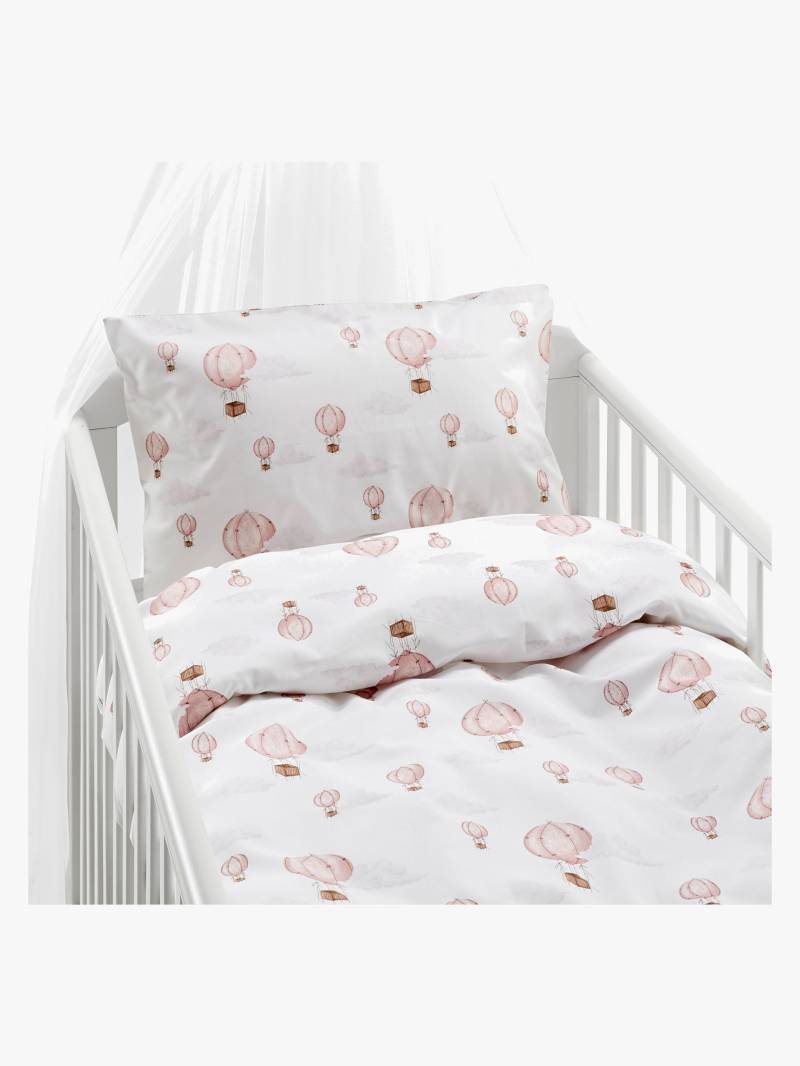 Borganäs Bettwäsche Babybett Ballon 2-teilig 100x130 cm, Rosa von Borganäs