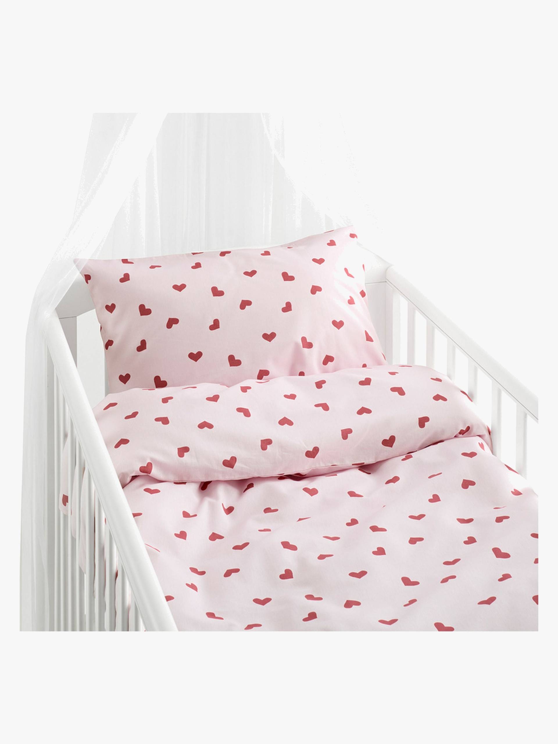 Borganäs Bettwäsche Babybett Hjärtrud Zweiteilig 100x130, Rosa von Borganäs