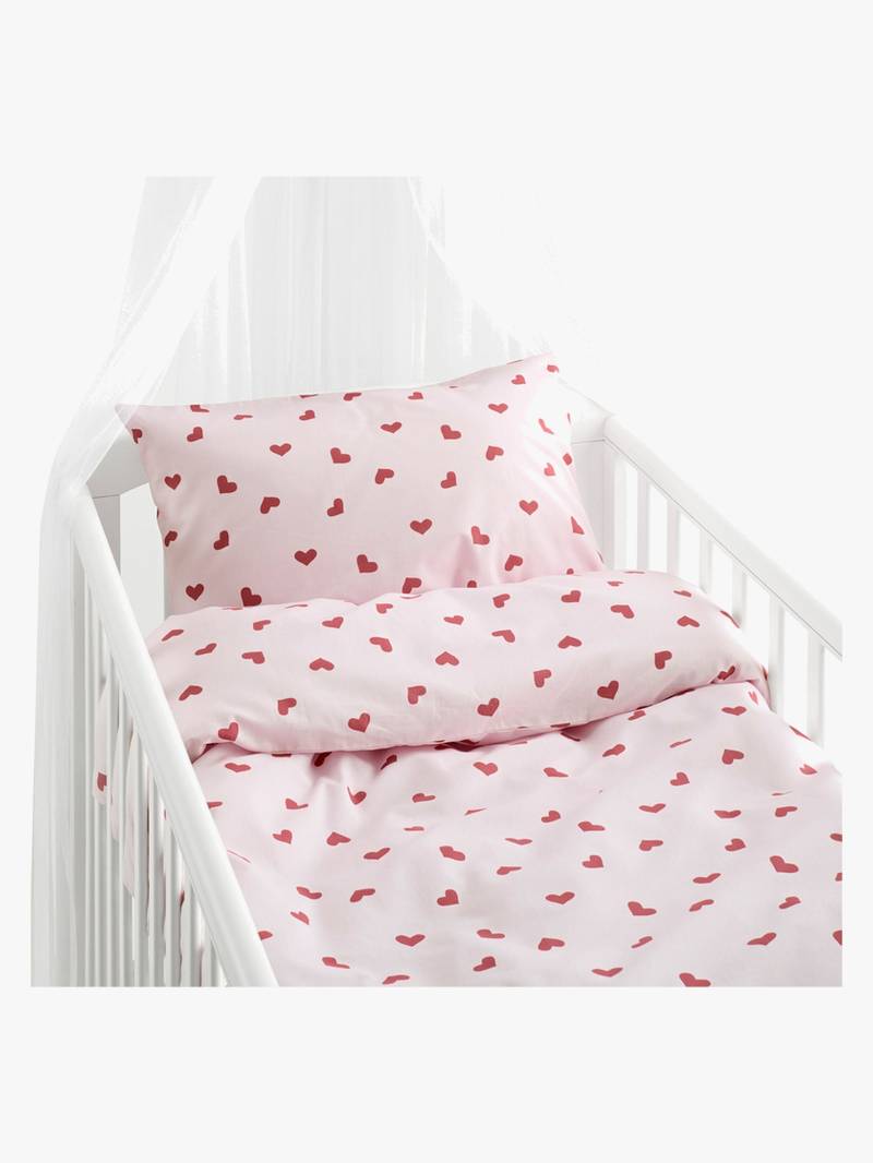 Borganäs Bettwäsche Babybett Hjärtrud Zweiteilig 100x130, Rosa von Borganäs