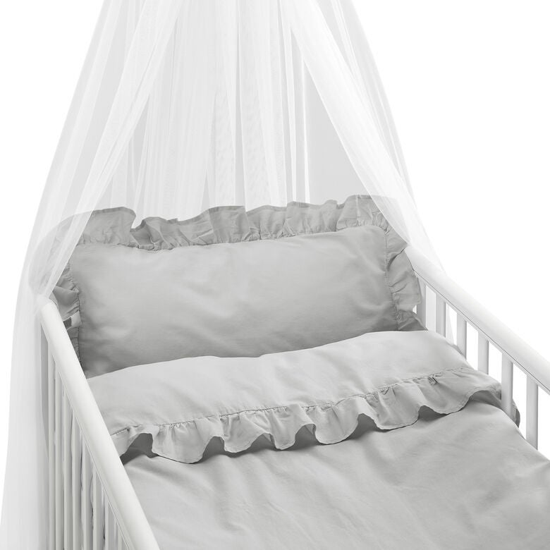Borganäs Bettwäsche Babybett Rüschen 130x100 cm, Grau Borganäs Bettwäsche Babybett Rüschen 130x100 cm, Grau von Borganäs