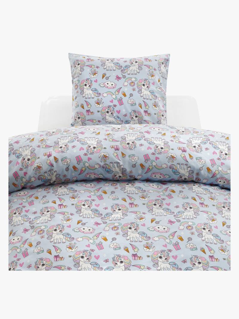 Borganäs Bettwäsche Einhorn 150x210, Blau von Borganäs