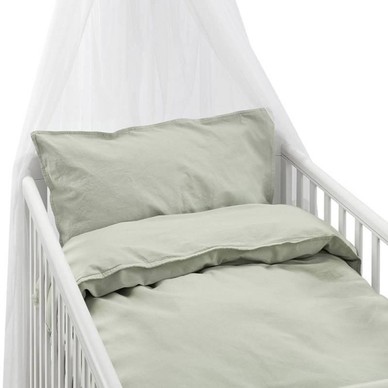Borganäs Bettwäsche Babybett Humble 100 x 130 cm Zweiteilig, Grün von Borganäs