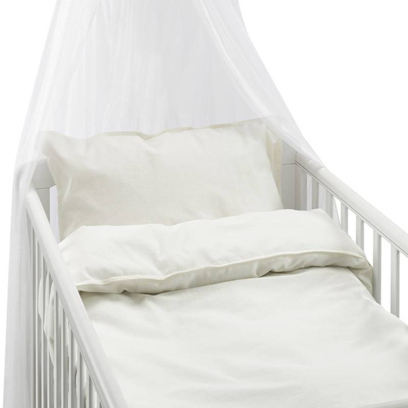 Borganäs Bettwäsche Babybett Humble 100 x 130 cm Zweiteilig, Weiß von Borganäs